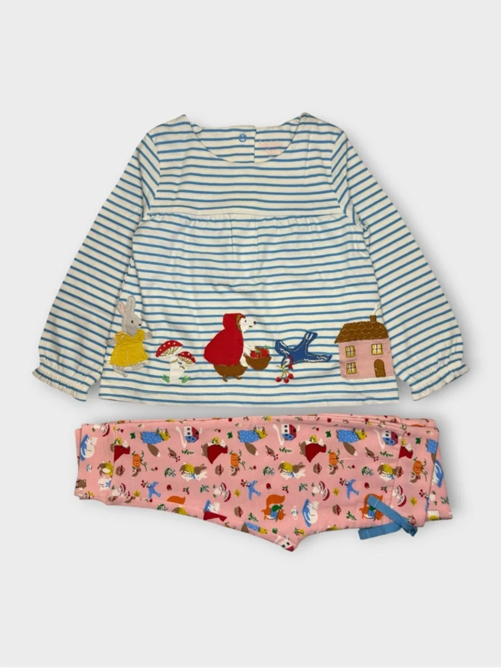 Mini Boden Story Time Woodland Animals Applique Top & Leggings Matching Set